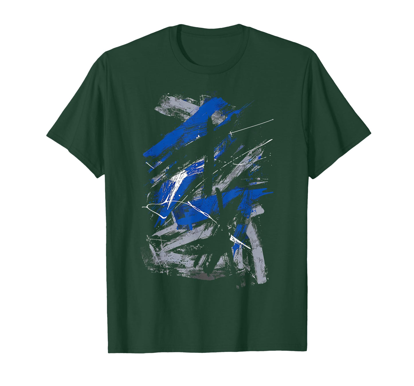 Blue And Black Urban Art Graphic T-Shirt