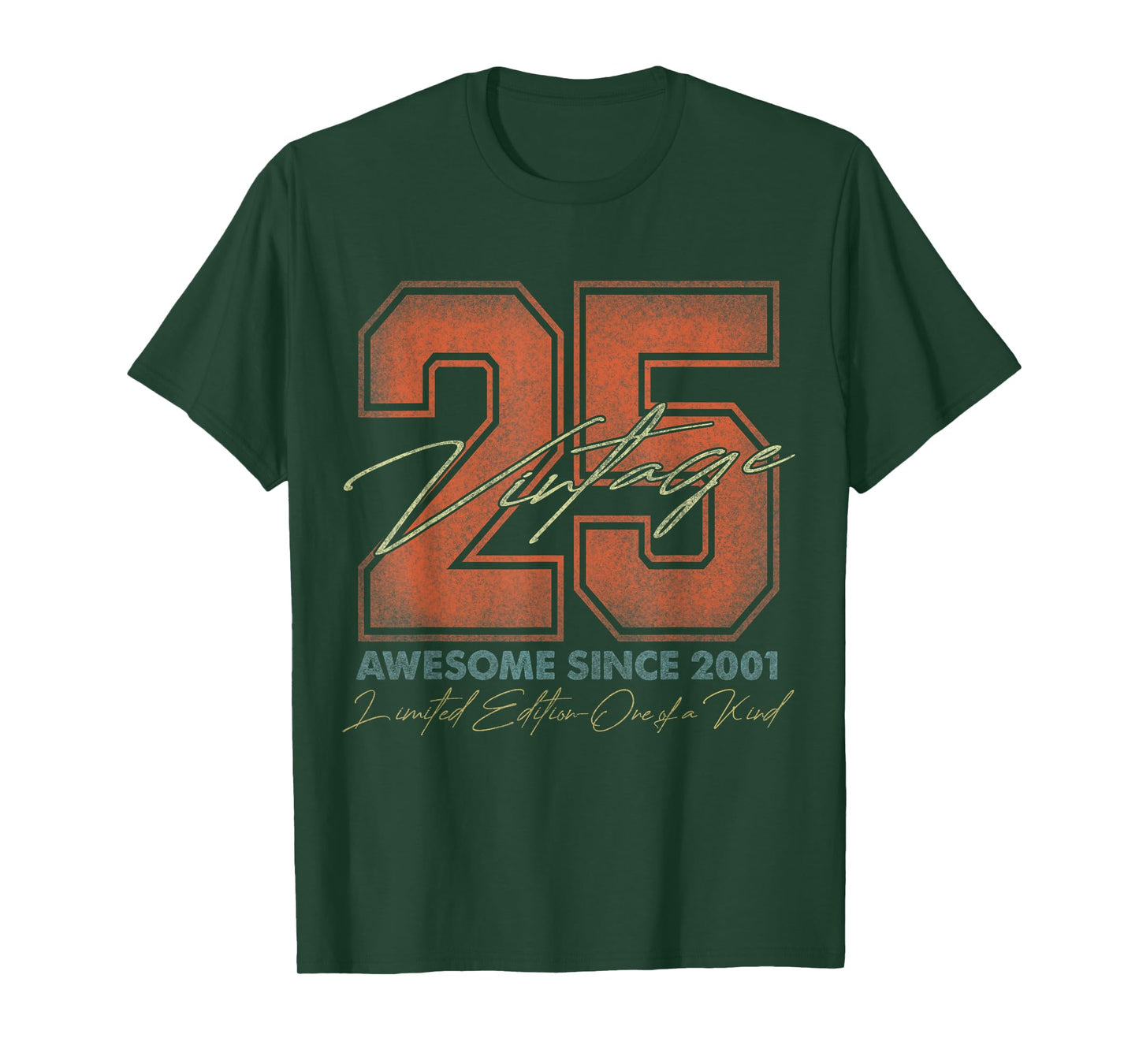 25 Year Old Gifts Vintage 2001 Limited Edition 25th Birthday T-Shirt