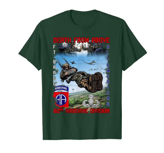 82nd Airborne Division Paratrooper Fort Bragg Jump Wings T-Shirt