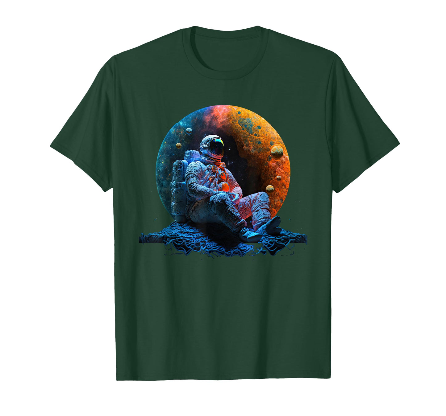 Meditating Astronaut Planets Meditation Astral Travel T-Shirt