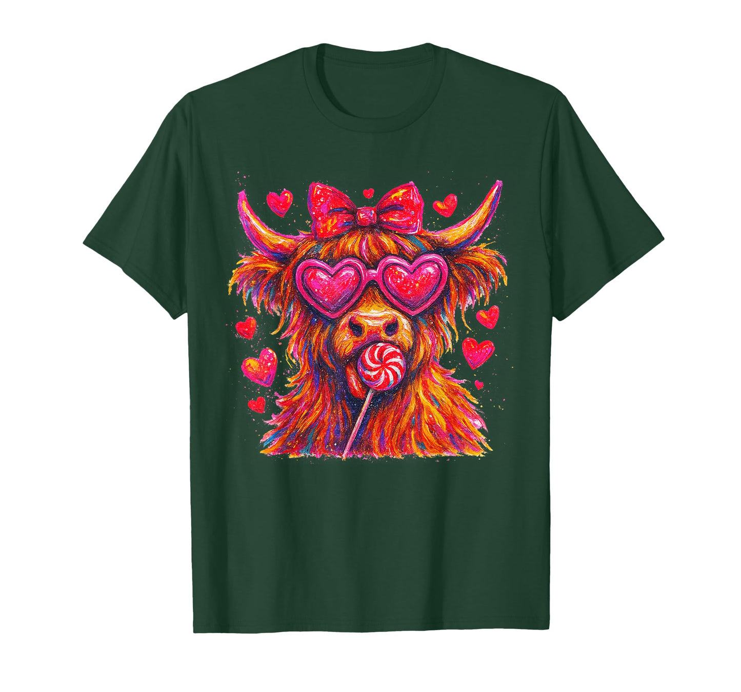 Highland Cow Valentine's Day Heart Howdy Western XOXO T-Shirt