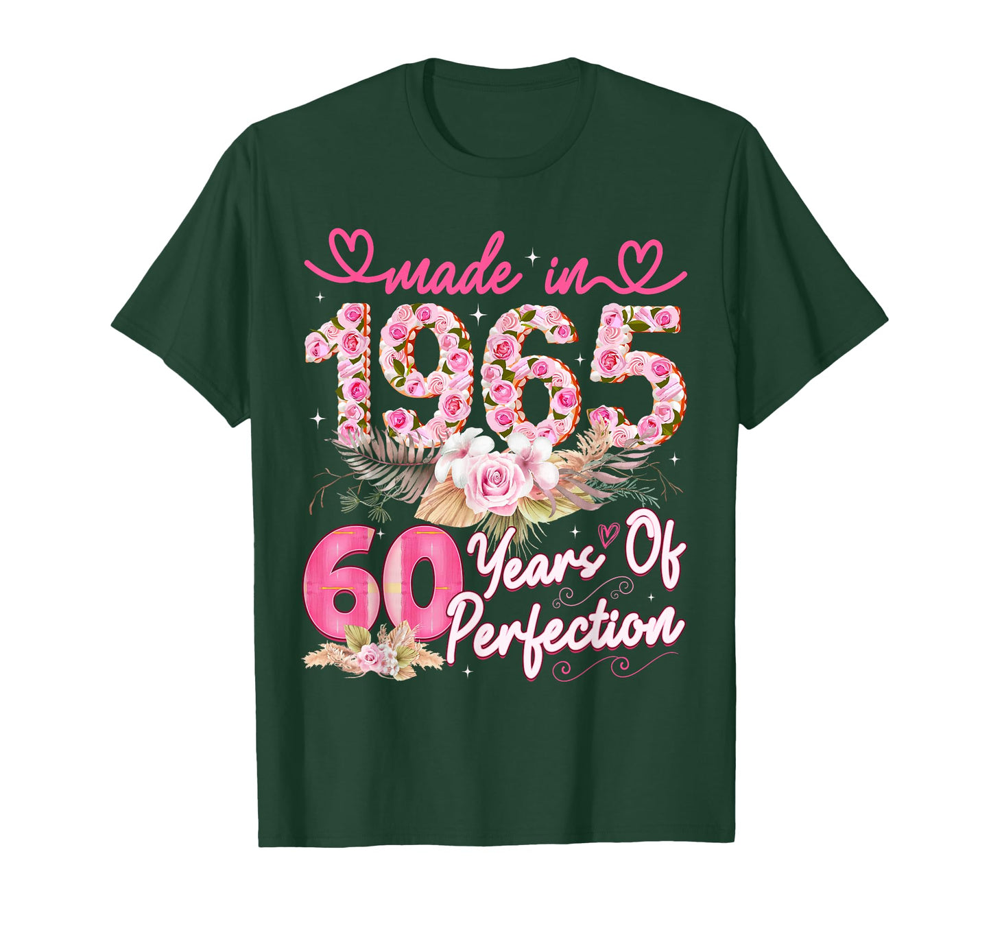 Made in 1965 60th Birthday 60 Year Old Floral Perfection T-Shirt