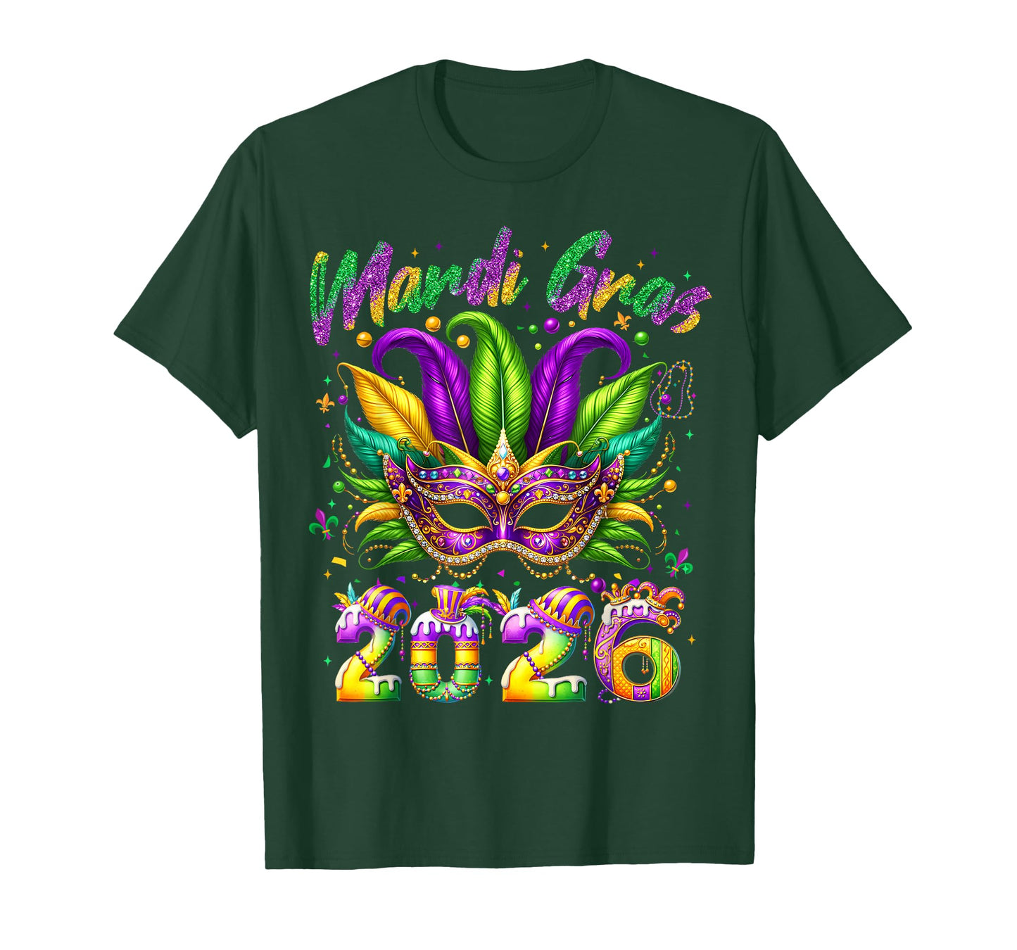 Mardi Gras 2026 Family Matching Costume PJs Women Girl Men T-Shirt