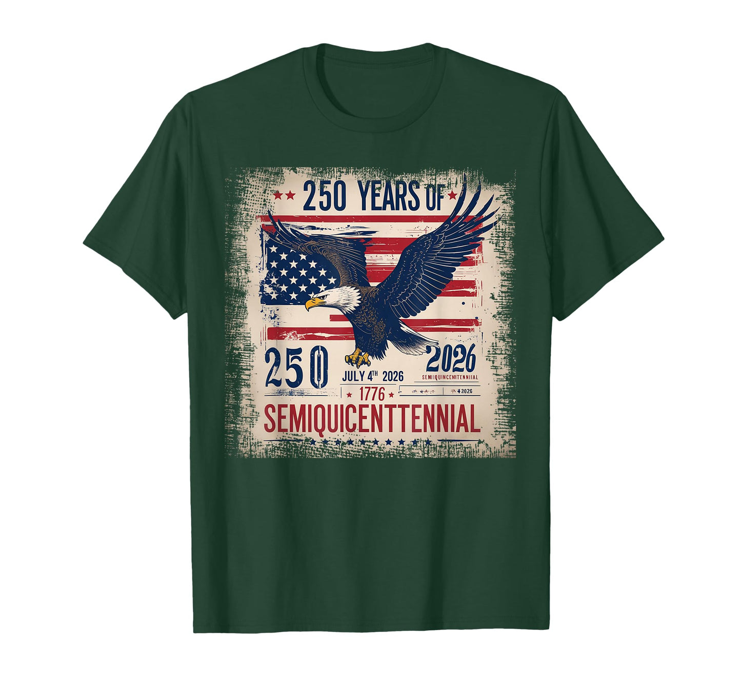 Flag and Eagle 250 Years 1776-2026 250th Birthday T-Shirt