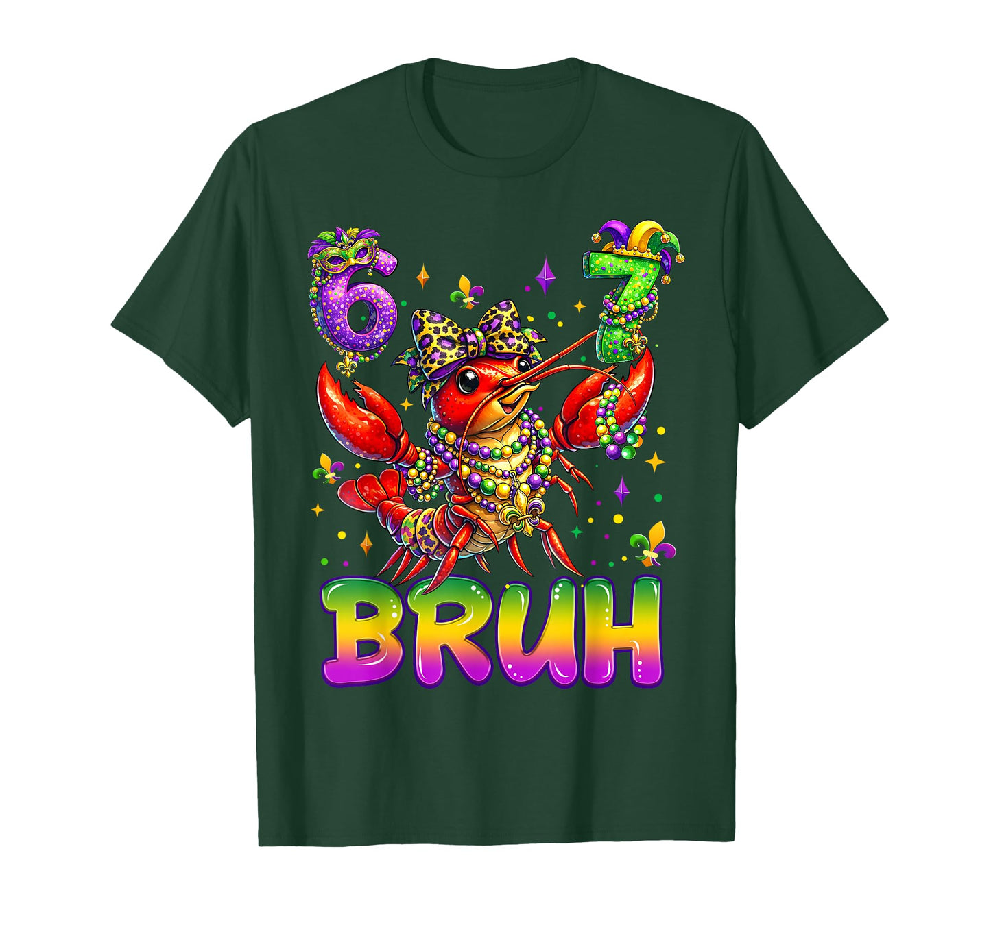 Bruh 67 Mardi Gras Crawfish Beads Six Seven Carnival 6 7 Kid T-Shirt