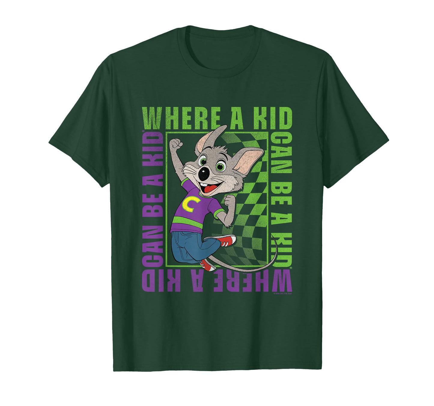 Chuck E. Cheese Where A Kid Can Be A Kid Modern Chuck Faded T-Shirt
