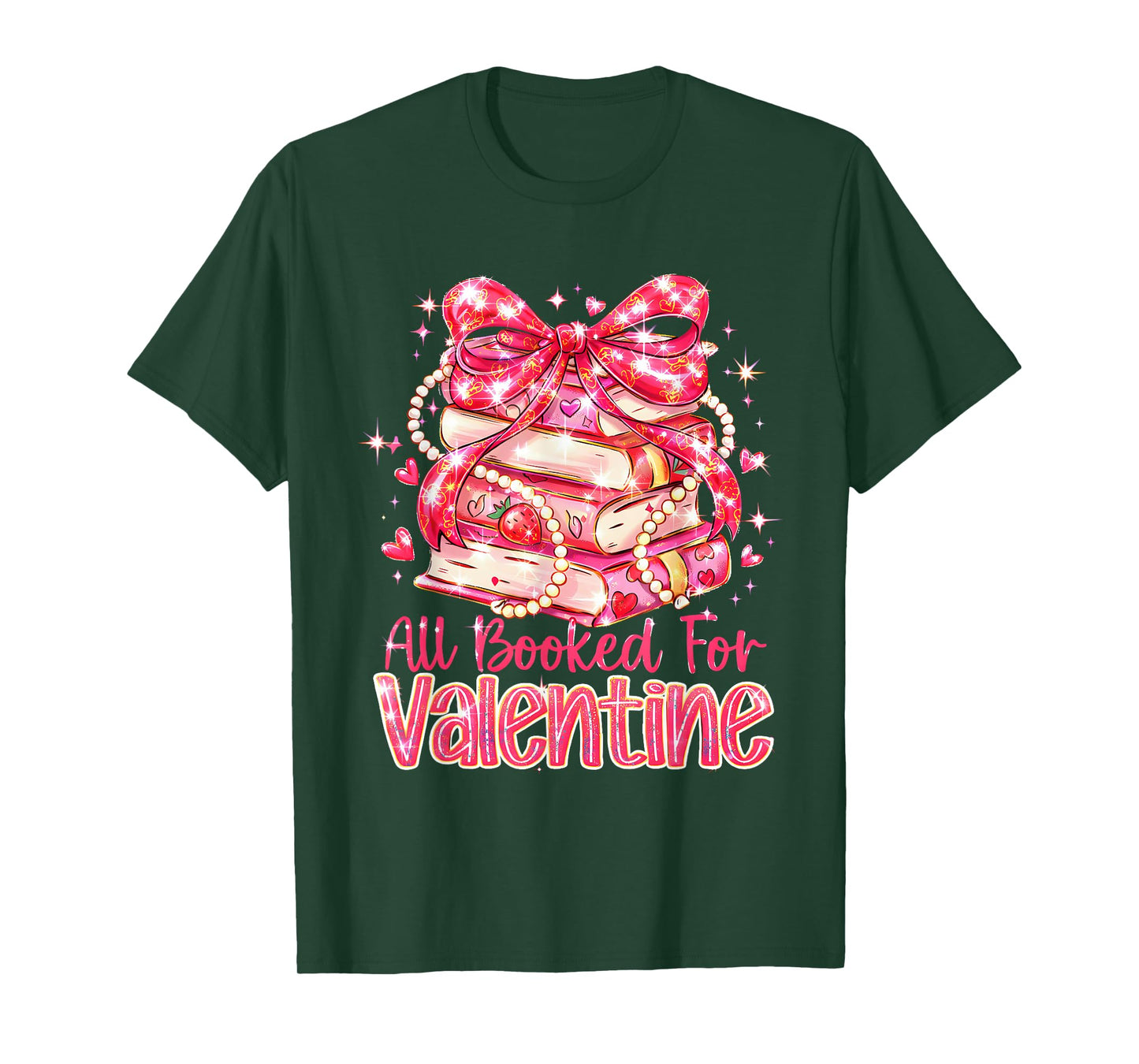 All Booked for Valentine Cute Pink Book Lover Aesthetic T-Shirt