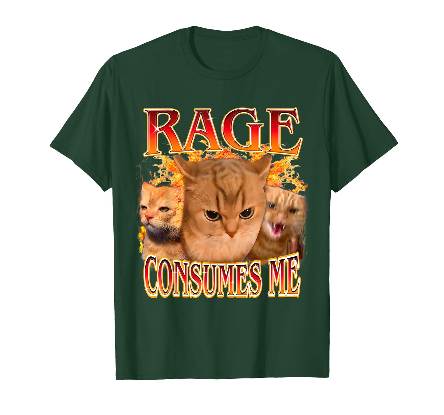 Funny Rage Consumes Me Silly Staring Cat Meme Women Men T-Shirt