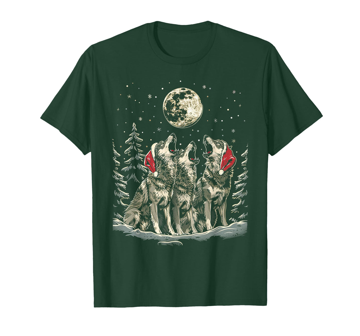 Wolf - Funny Merry Christmas Santa Matching Family Holiday T-Shirt