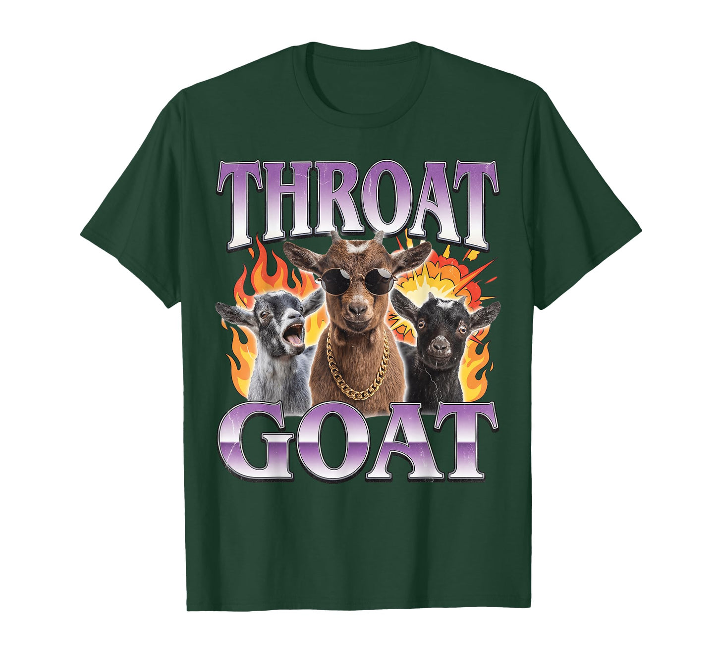 Throat Goat Funny Adult Humor Y2K T-Shirt