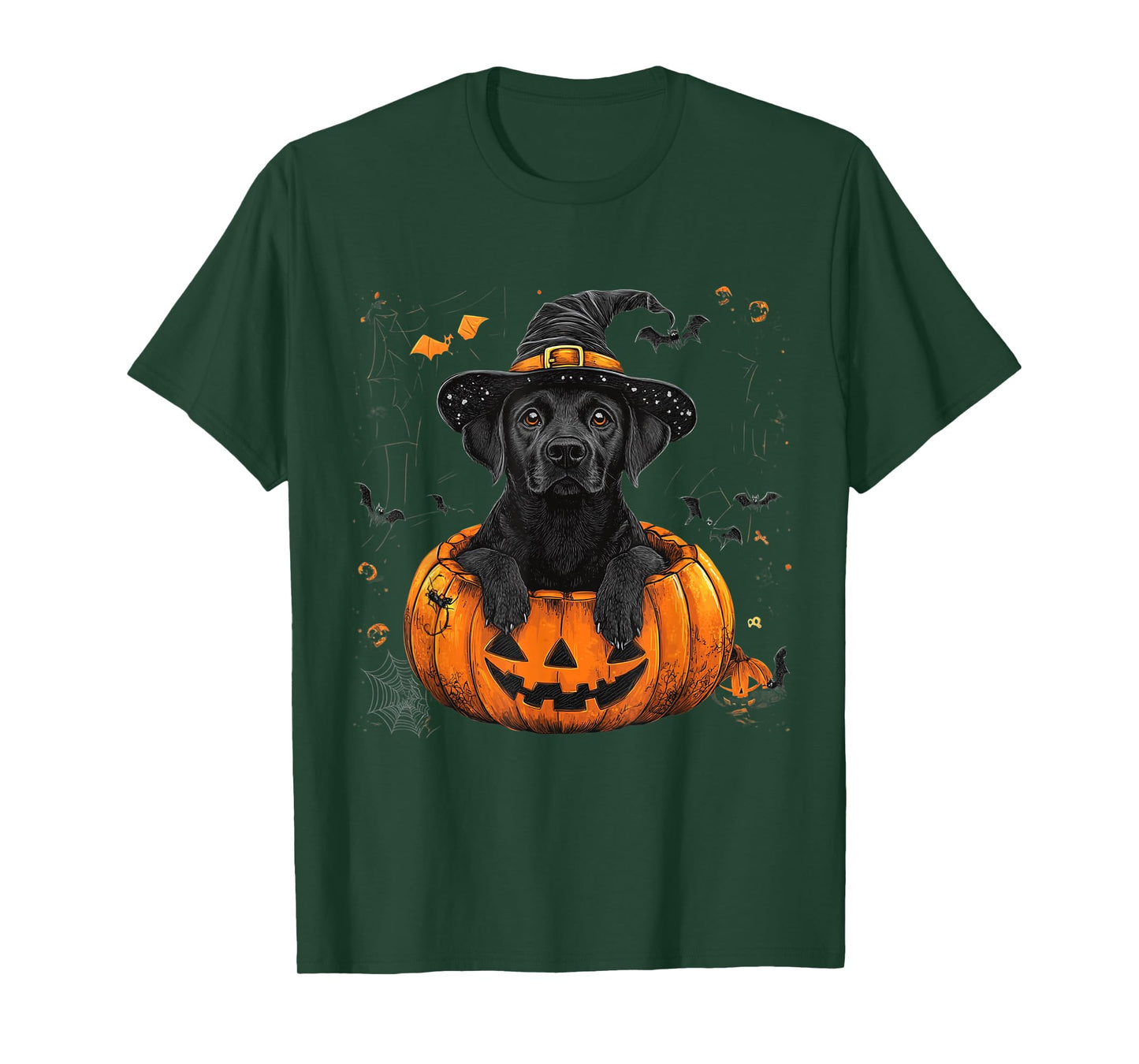 Black Lab Labrador Pumpkin Halloween Thanksgiving Men Women T-Shirt