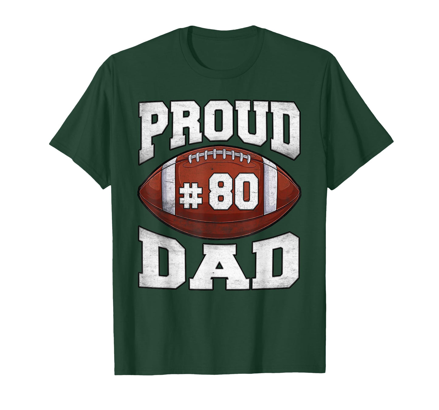 Proud Football Dad Number Jersey Night Number 80 Football T-Shirt