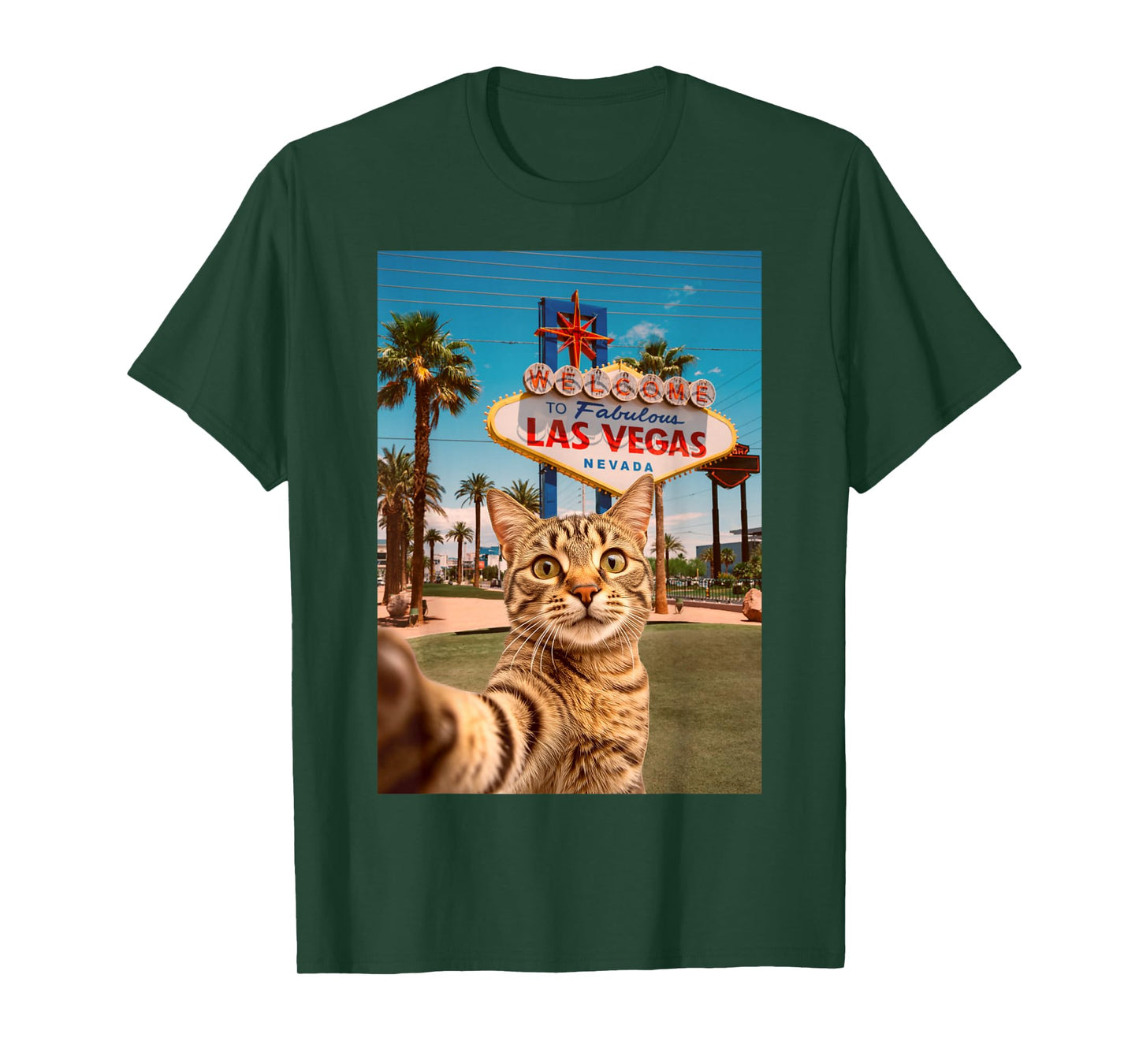 Funny Cat Selfie Las Vegas T-Shirt