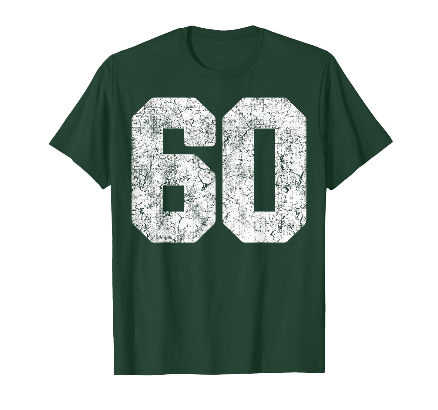 Distressed White Number 60 Jersey Player Uniform #60 Grunge T-Shirt