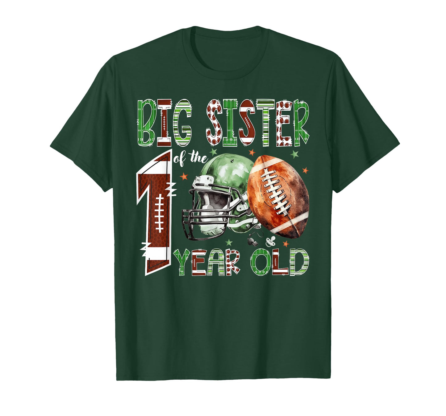 Big Sister of The 1 Year Old Football Lover 1st Birthday Boy T-Shirt