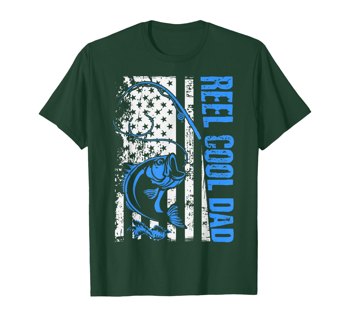 Reel Cool Papa Fishing Vintage American Flag Men's T-Shirt