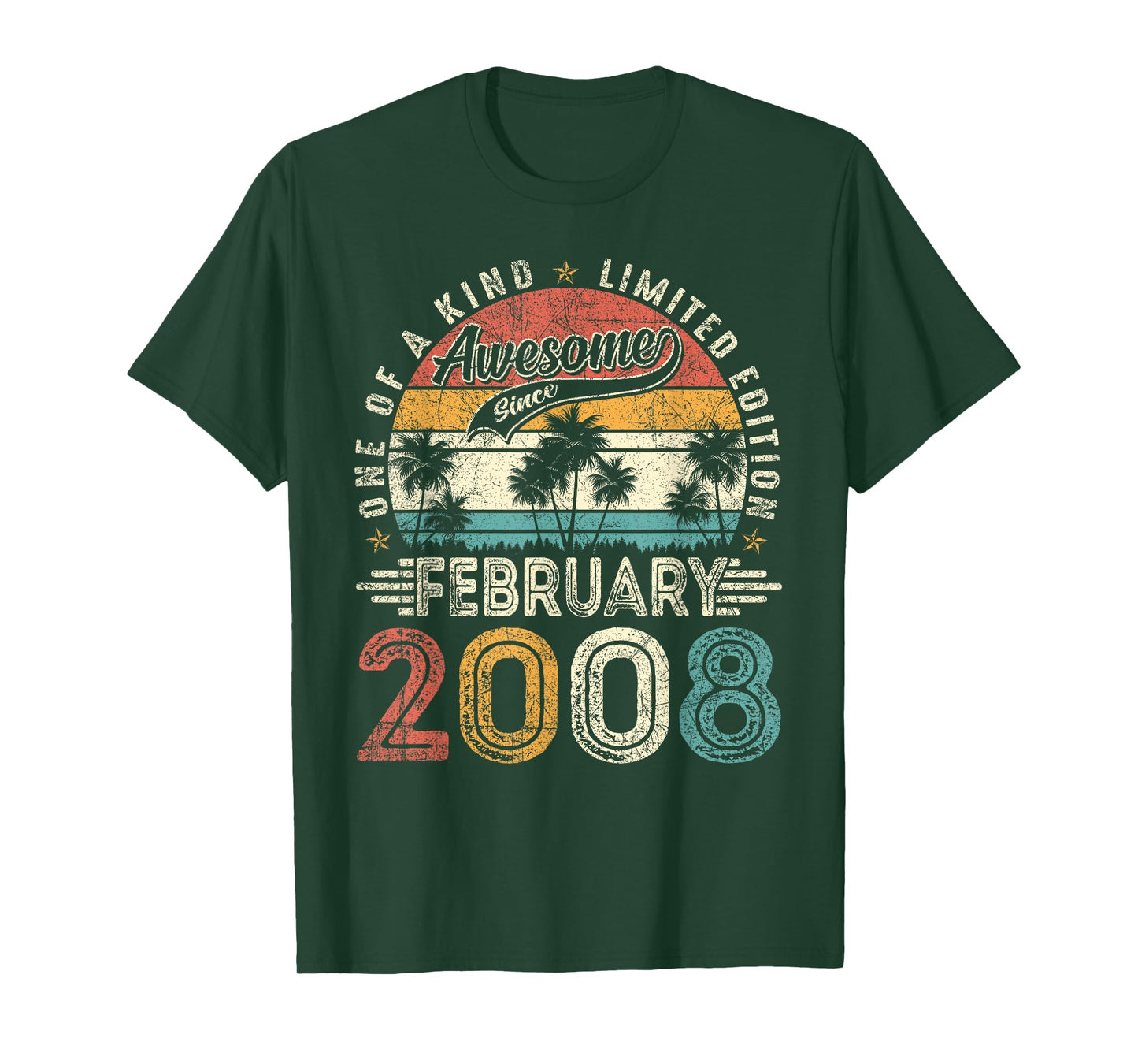 18 Years Old Boys Awesome Since February 2008 18th Birthday T-Shirt