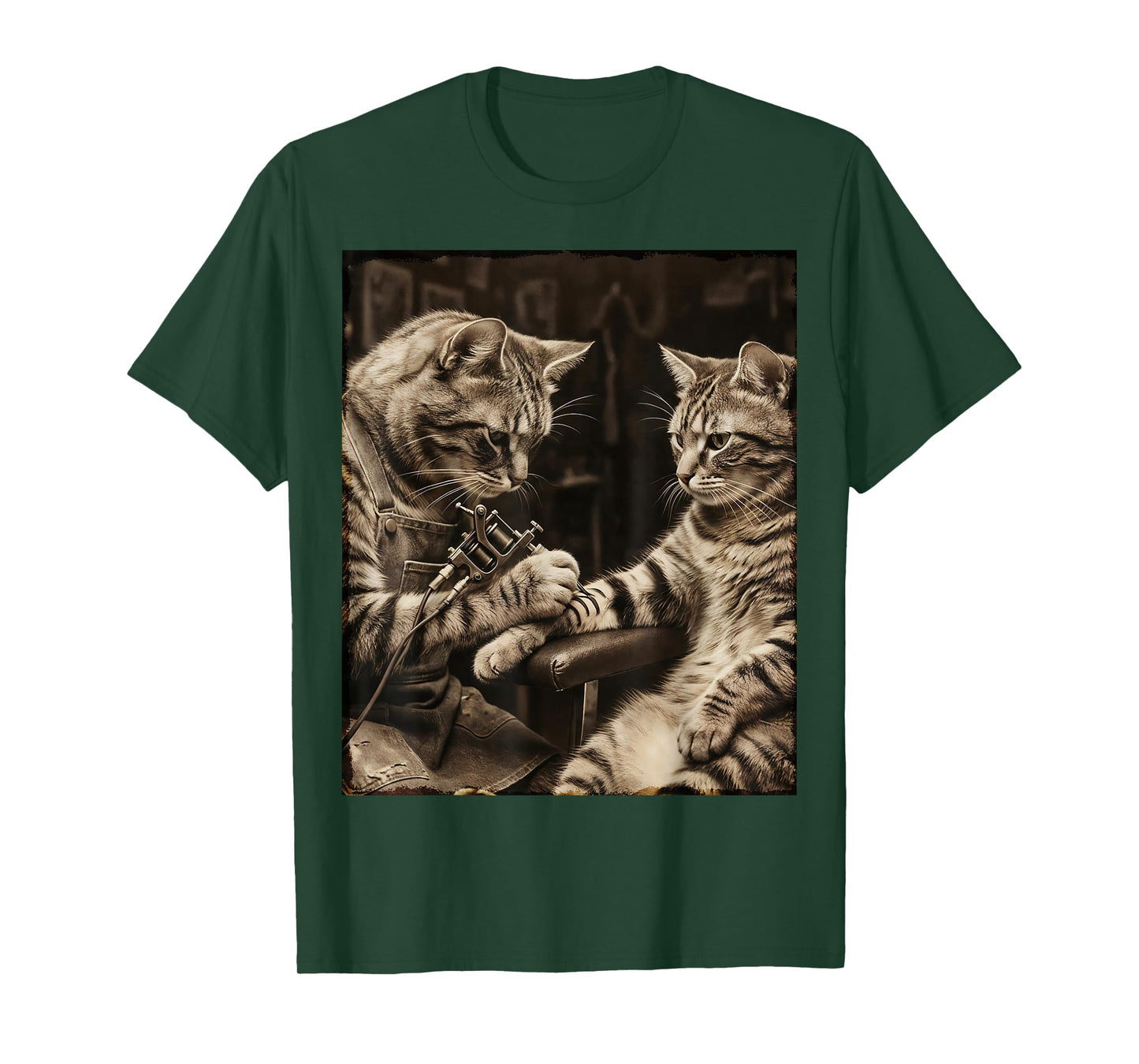 Cat Tattooing Cat Funny Meme Inked Kitty Humor Tattoo Artist T-Shirt