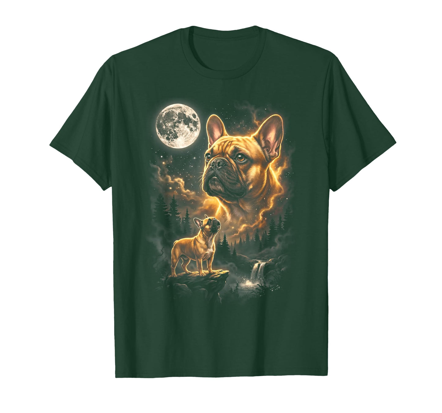 French Bulldog Howling to Moon Retro Vintage 90s Funny Dog T-Shirt