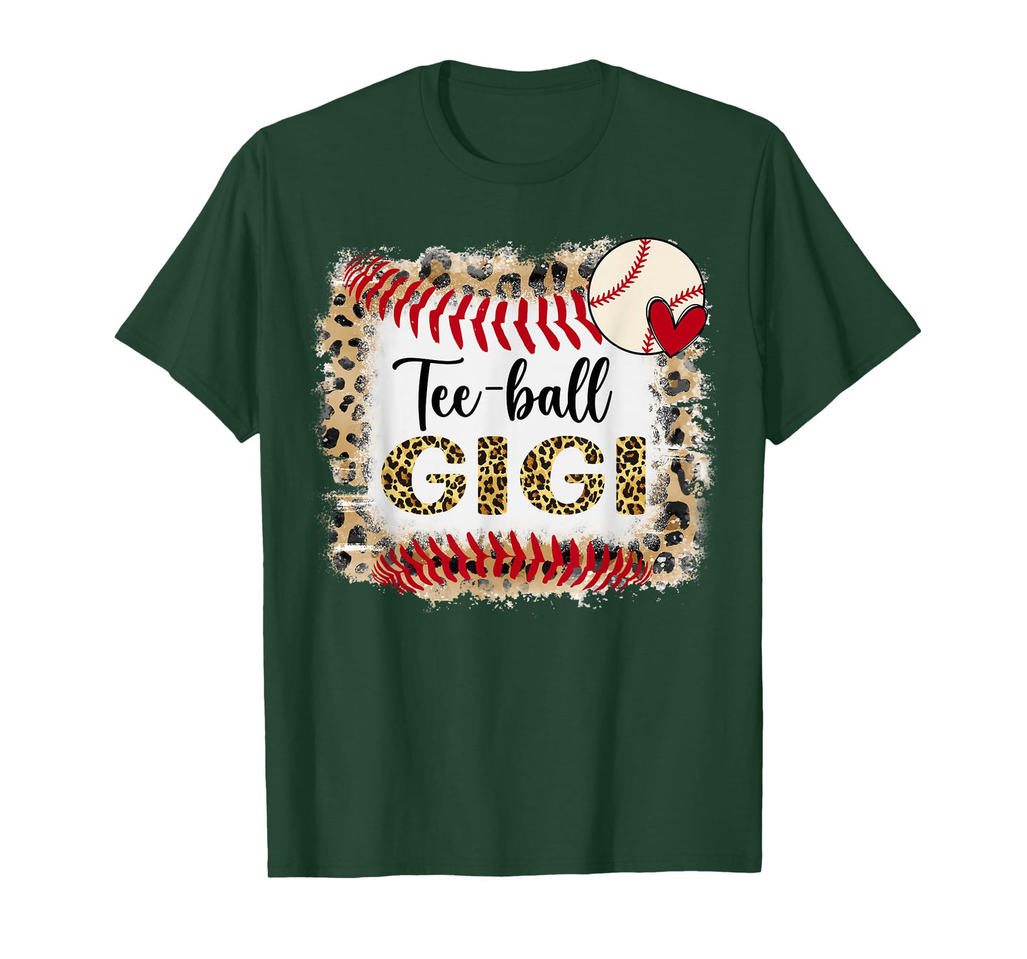 Leopard Tee-ball Gigi For Softball Player T-Shirt