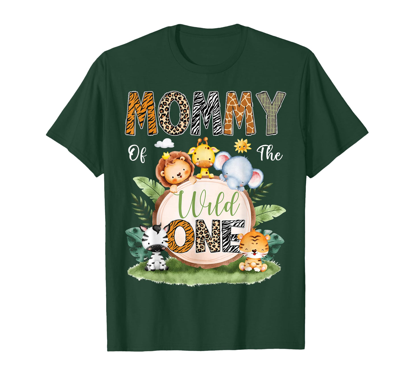 Mommy Of The Wild One 1St Birthday Kids Safari Jungle T-Shirt
