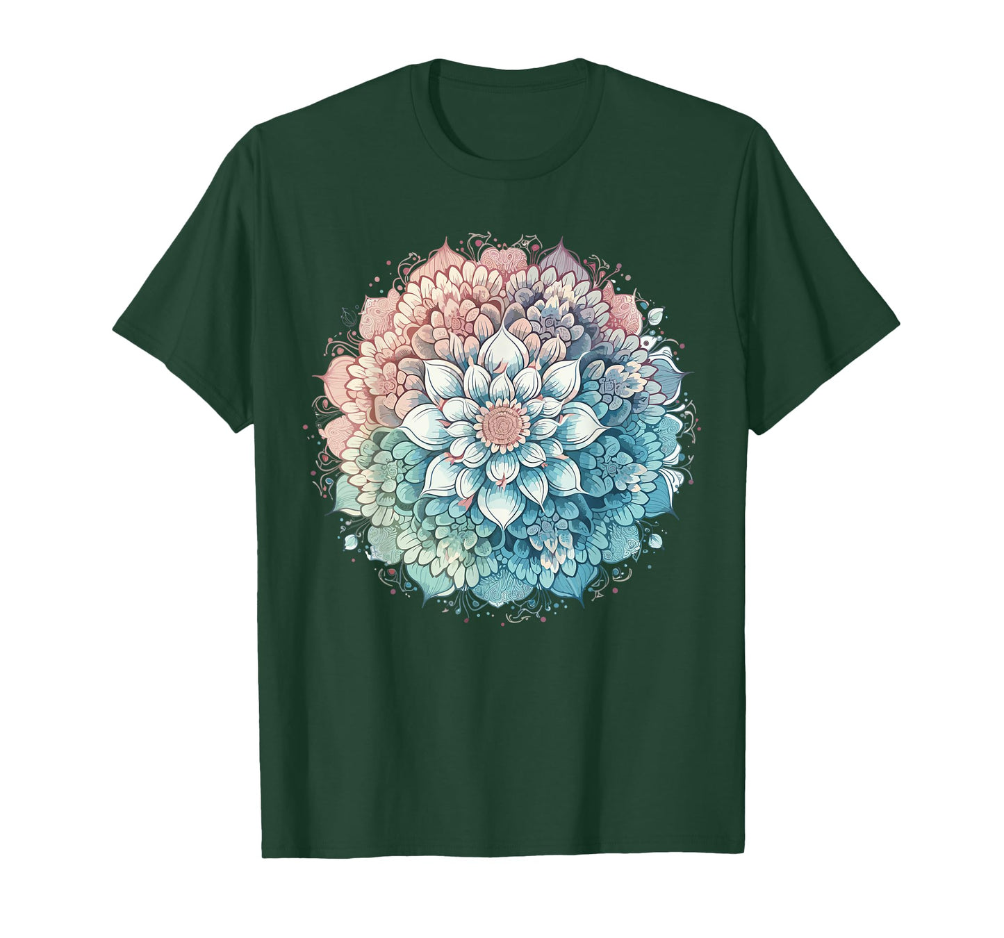 Cute flower Mandala Sacred Fractal Geometry Art Good Vibe T-Shirt