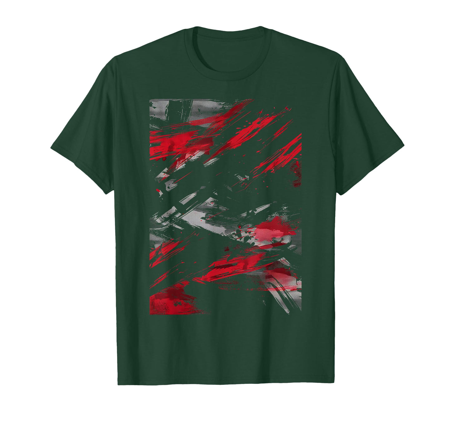 Red And Black Dynamic Splatter Graphic T-Shirt