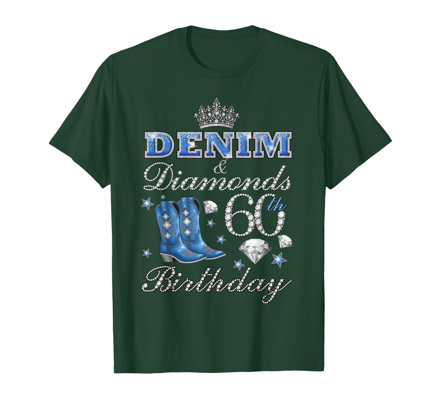 Denim & Diamonds 60th Birthday Queens 60 Yrs Old Women Party T-Shirt