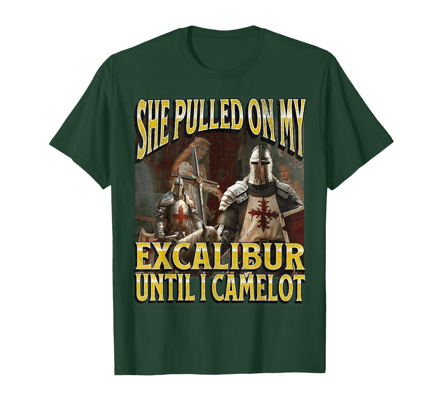Pulled On My Excalibur Funny Offensive Knight Meme Bootleg T-Shirt