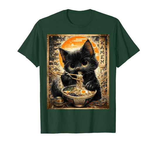 Funny Ramen Cat Noodle Lovers Anime Otaku T-Shirt