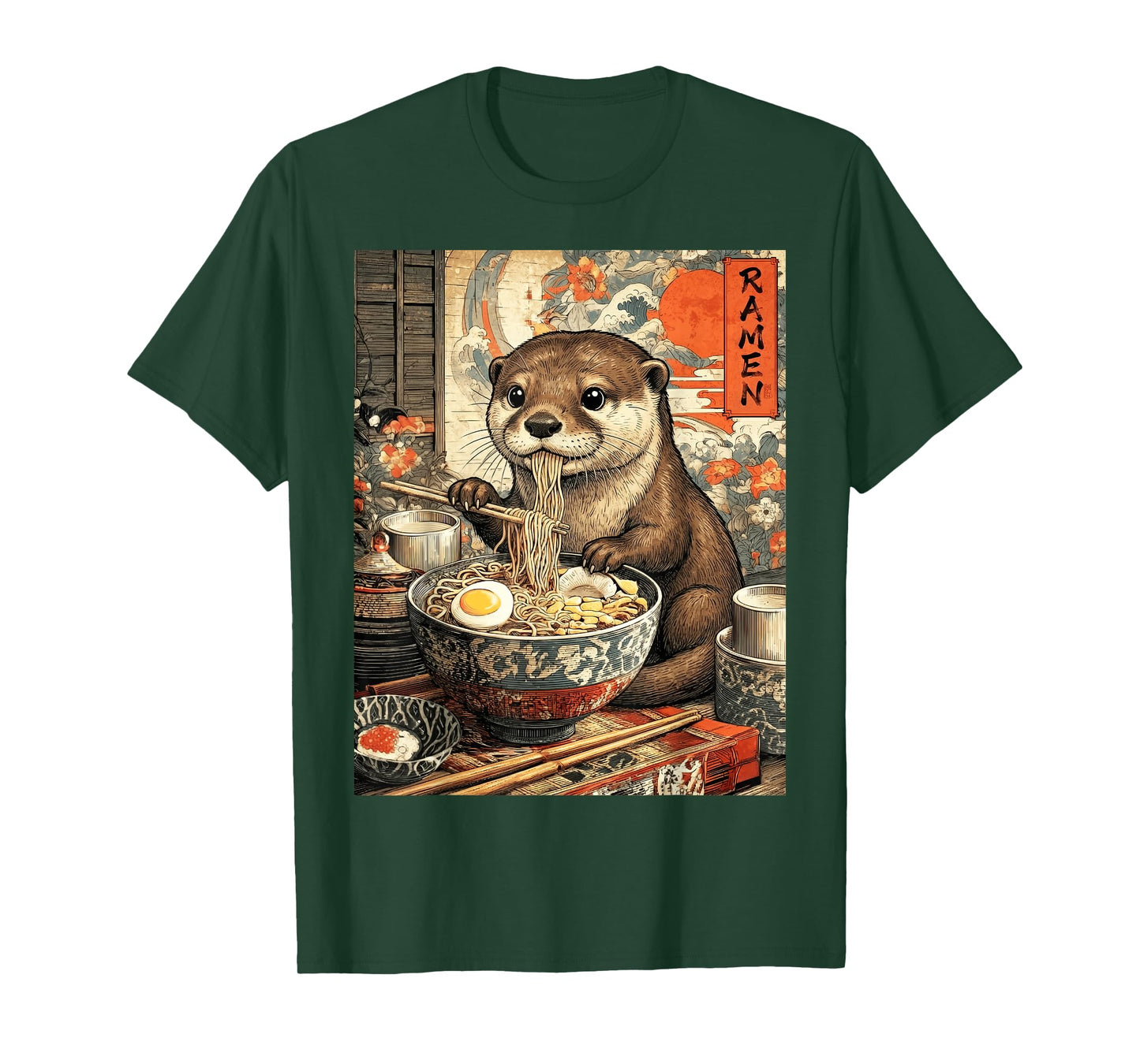 Funny Ramen Otter Noodle Lovers Anime Otaku T-Shirt