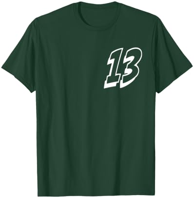 Number Thirteen #13 Sports Team Uniform 13 Birthday T-Shirt - T-Shirt | Forest