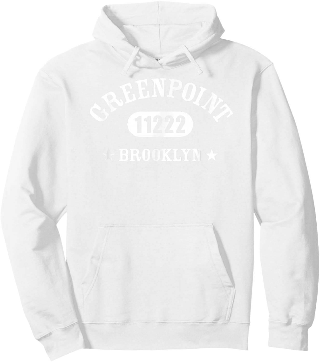 GREENPOINT Brooklyn NY 11222 Athletic Design Hoodie - Hoodie | White