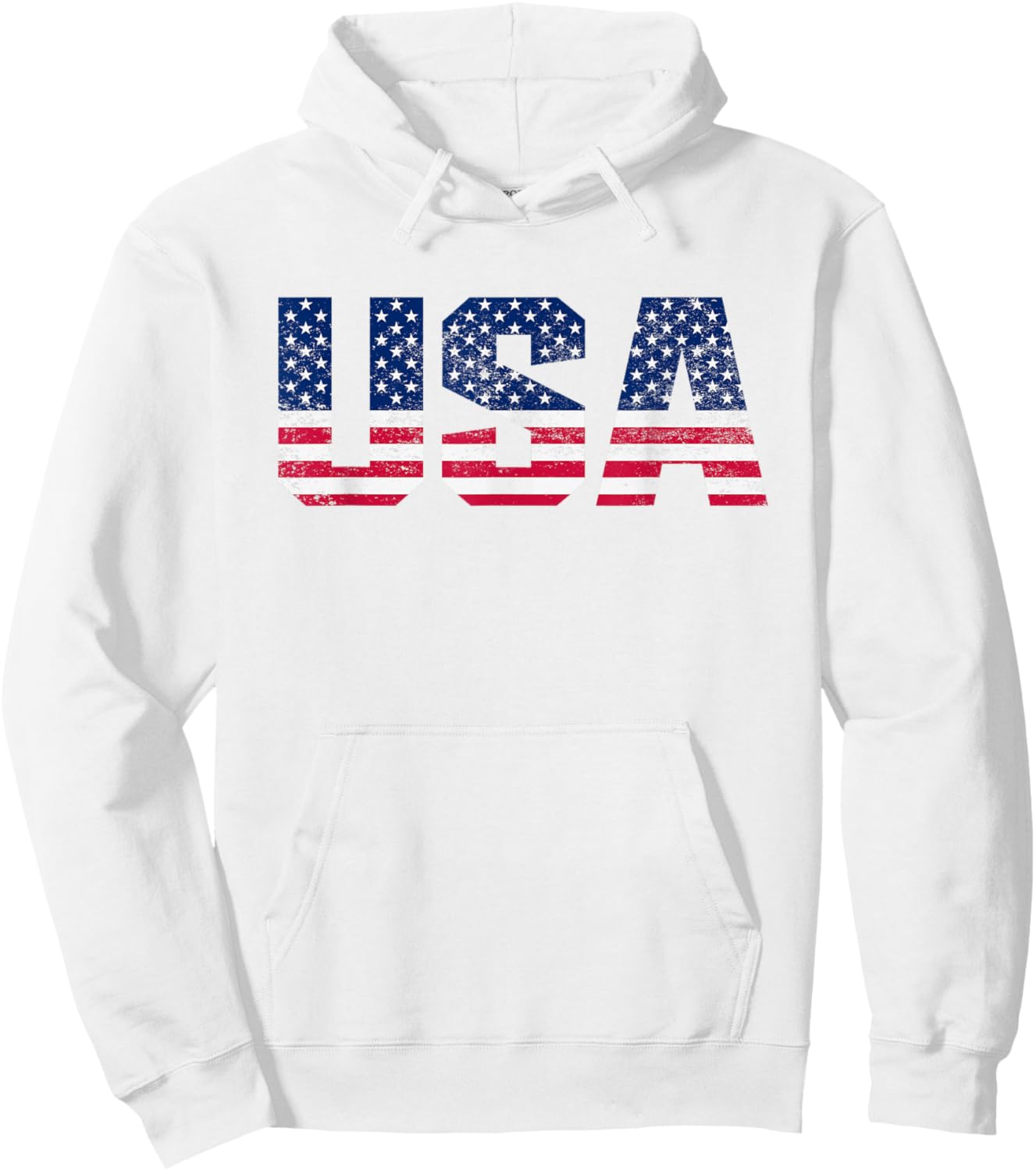 USA Flag Patriotic 4th of July America Women Men Hoodie - Hoodie | White