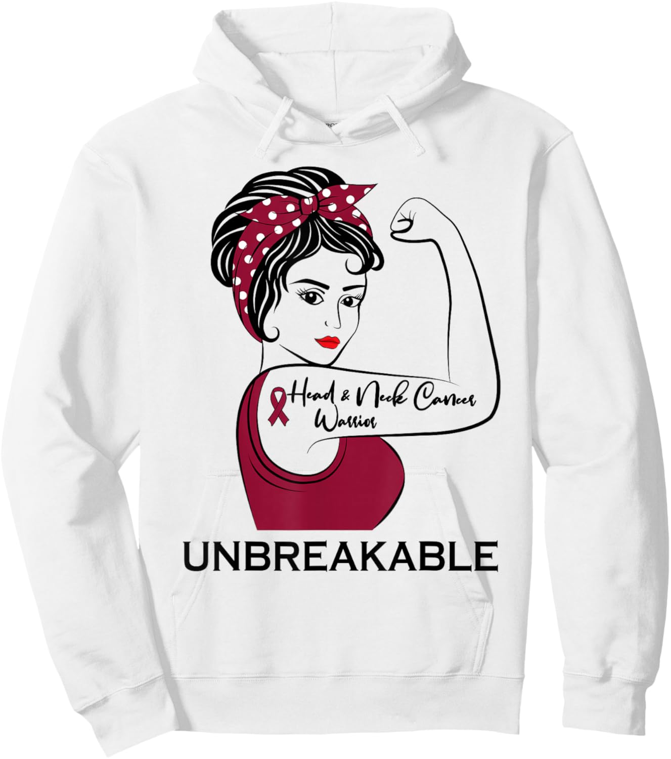 Head and Neck Cancer Warrior Unbreakable Awareness Hoodie - Hoodie | White