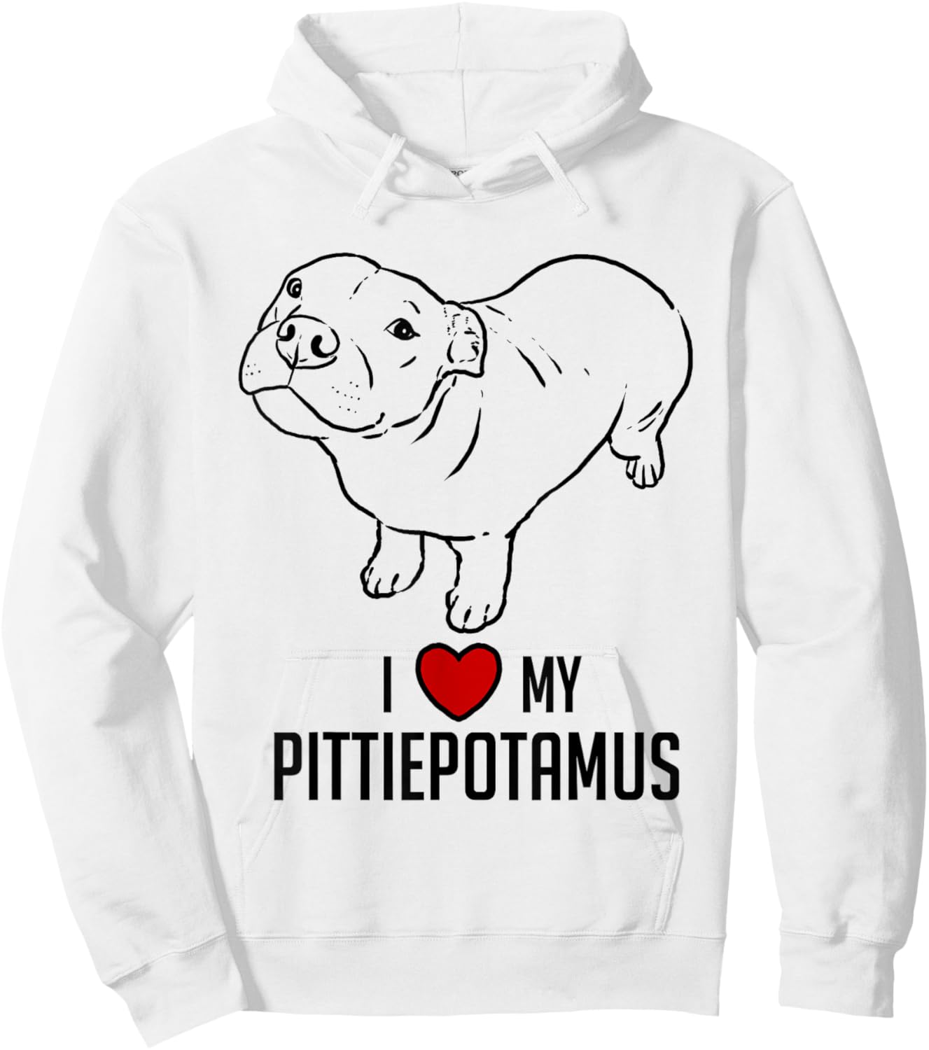 Funny Pitbull, Pitbull Humor, Pittiepotamus, Pitbull Hippo Hoodie - Hoodie | White