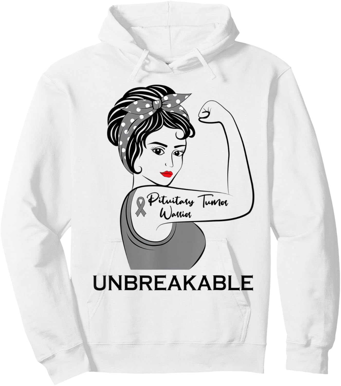 Pituitary Tumor Warrior Unbreakable Awareness Survivor Hoodie - Hoodie | White