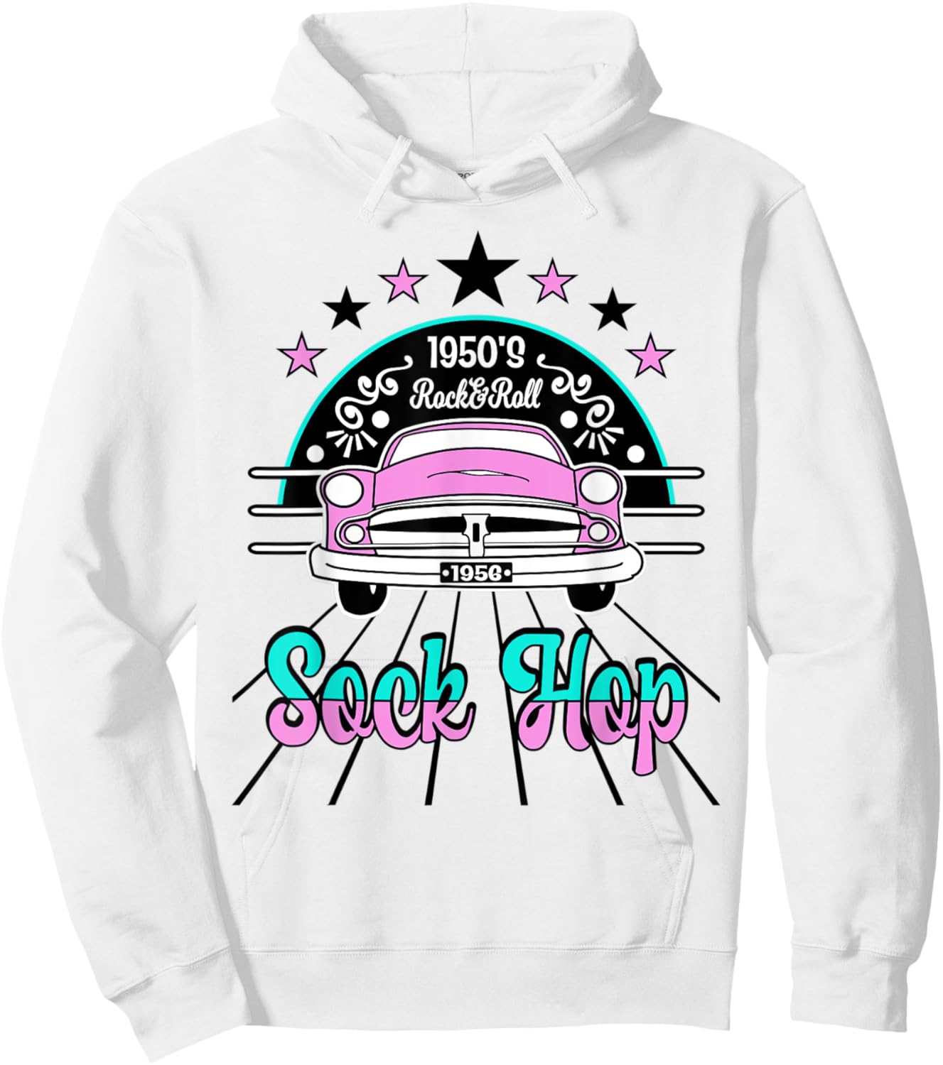 50s Sock Hop Retro 1950s Rockabilly Doo Wop Rock and Roll Hoodie - Hoodie | White