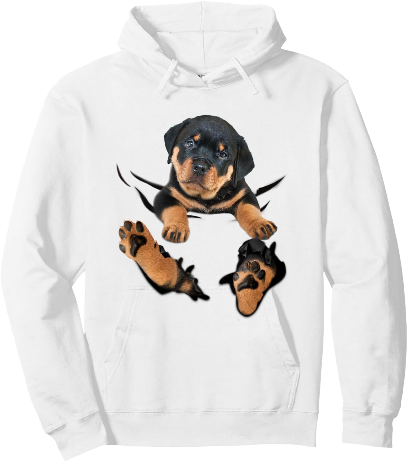 Rottweiler Puppy Breakthrough Hoodie - Hoodie | White