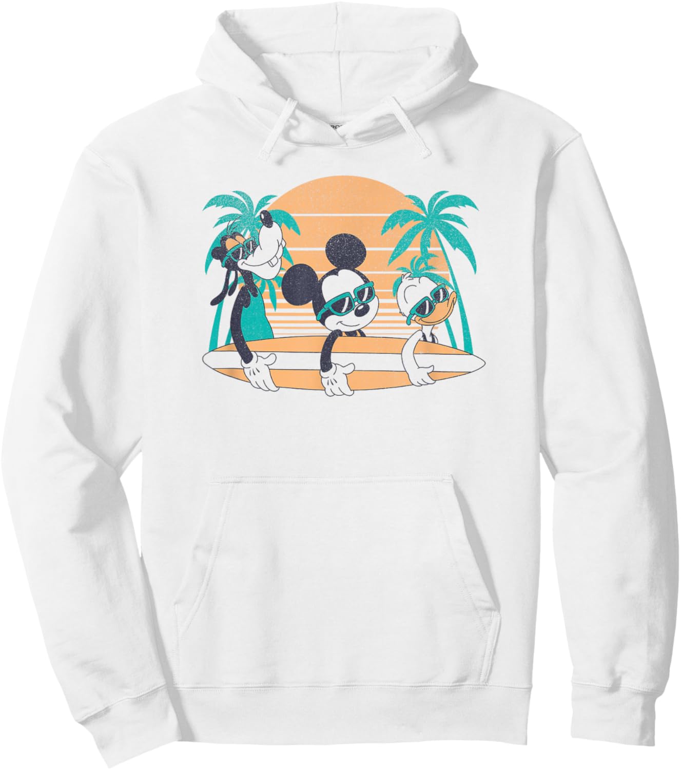 Disney Mickey and Friends Retro Surf Group Small Hoodie - Hoodie | White