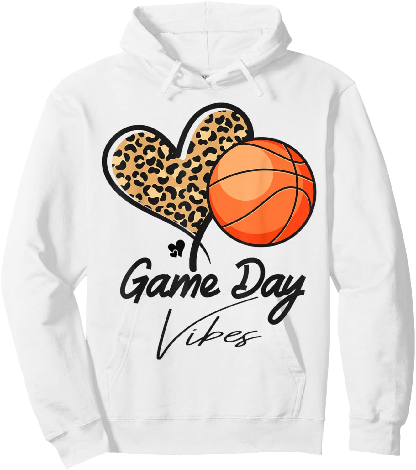 America basketball Game Day Vibes basketball Mom leopard Hoodie - Hoodie | White