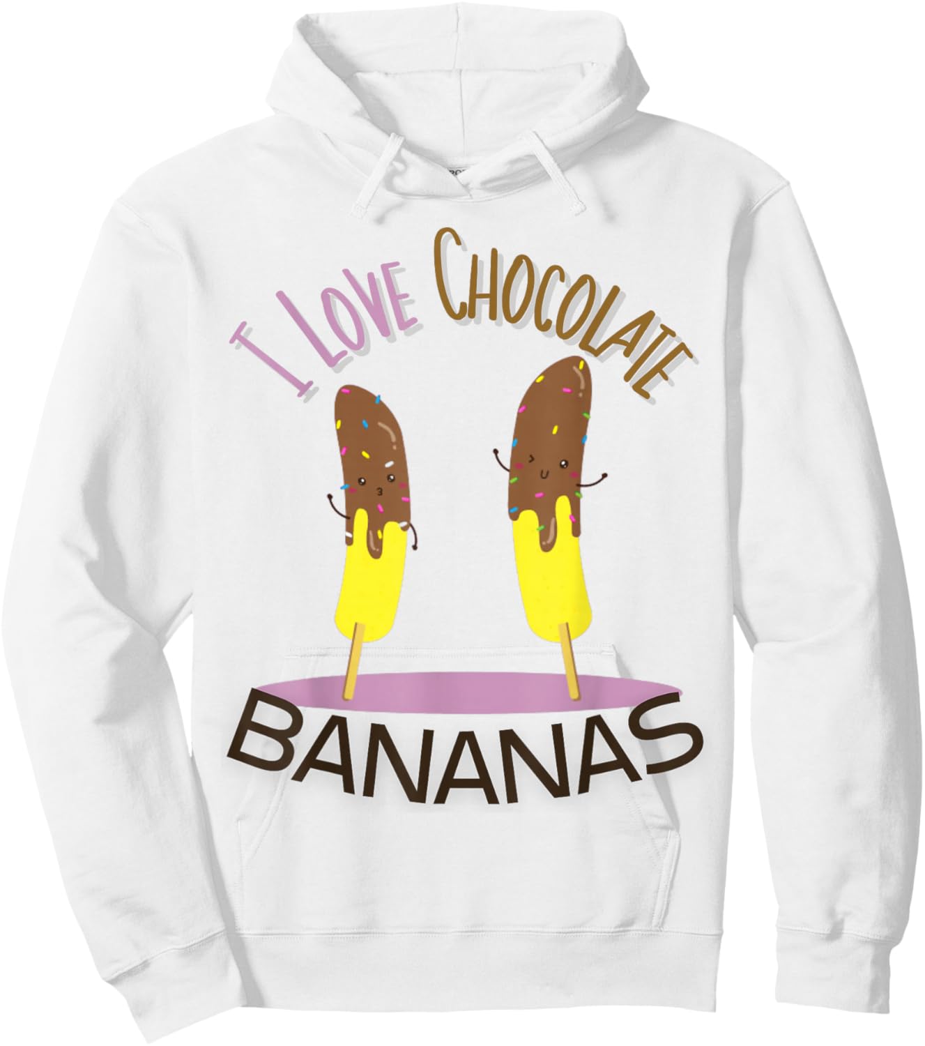 I Love Chocolate Bananas Hoodie - Hoodie | White