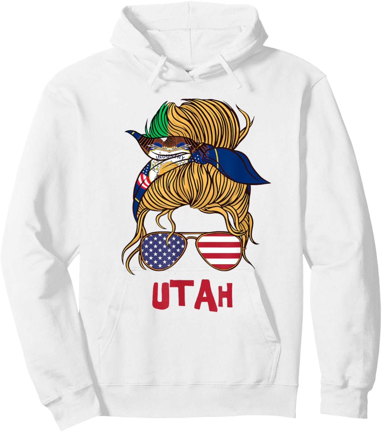 Utah for Girls Utah proud State Flag Hoodie - Hoodie | White