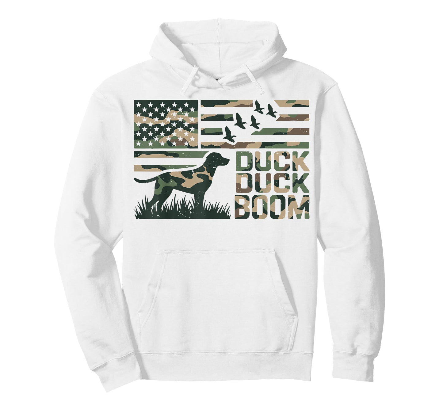 Youth Camo Mallard Duck Boom Hunting Season Camouflage Funny T-Shirt