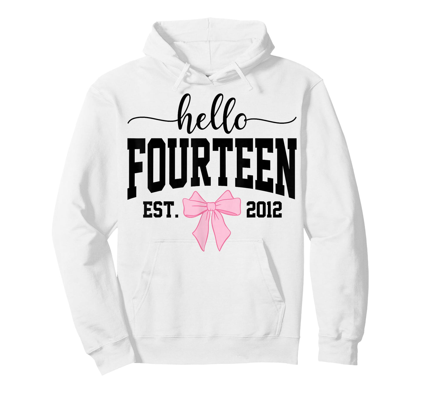 Hello Fourteen Est 2012 Coquette Bow 14th Birthday Girl T-Shirt