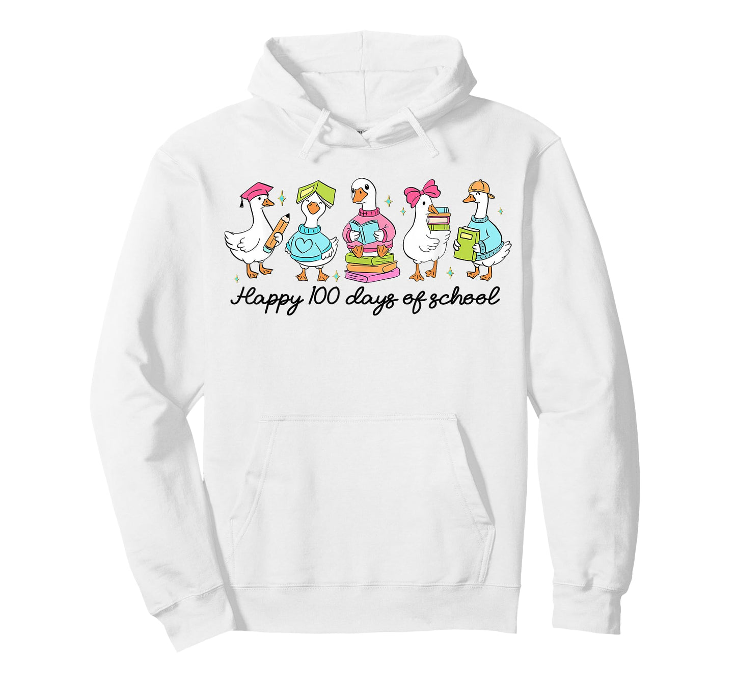 Happy 100 Days of School Goose 100th Day of School Teacher T-Shirt