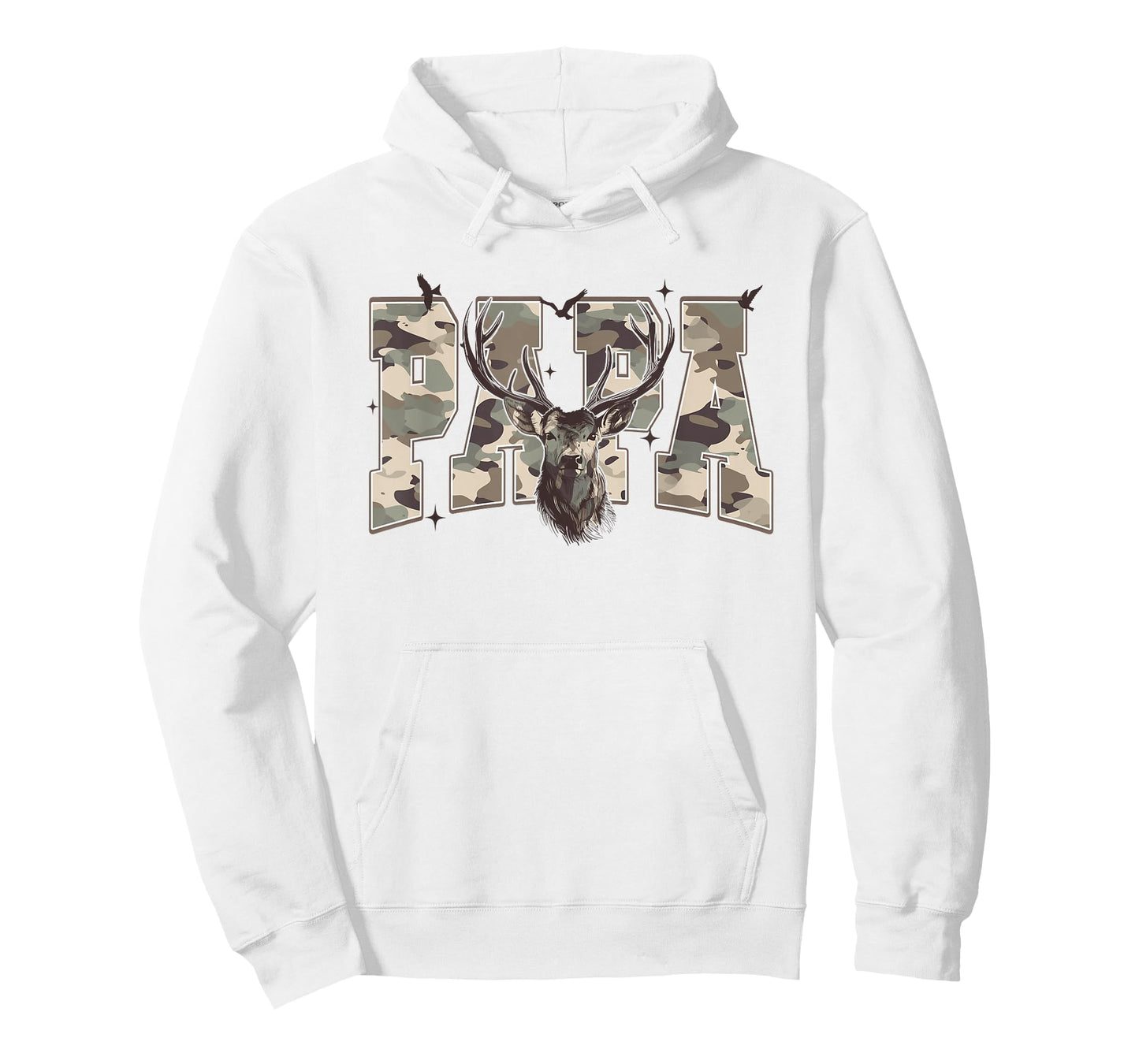 Old School Camo Papa Hunting, Camouflage Deer Father's Day T-Shirt