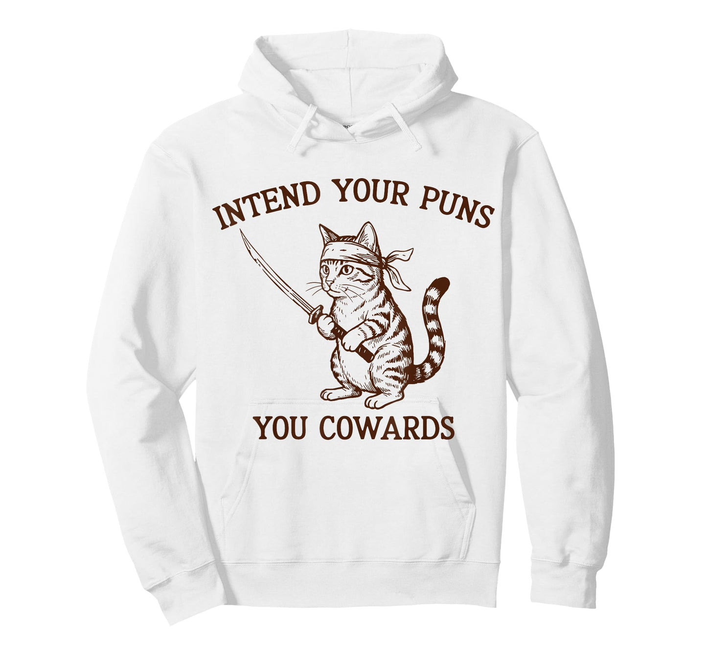 Intend Your Puns You Cowards Funny Pun Lover Cat Sarcastic T-Shirt