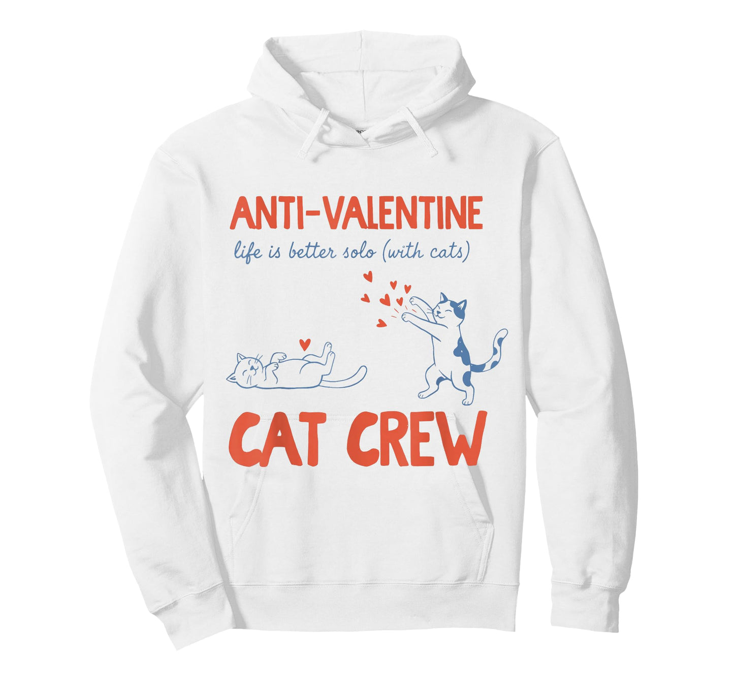 Anti Valentine Cat Crew Funny T-Shirt