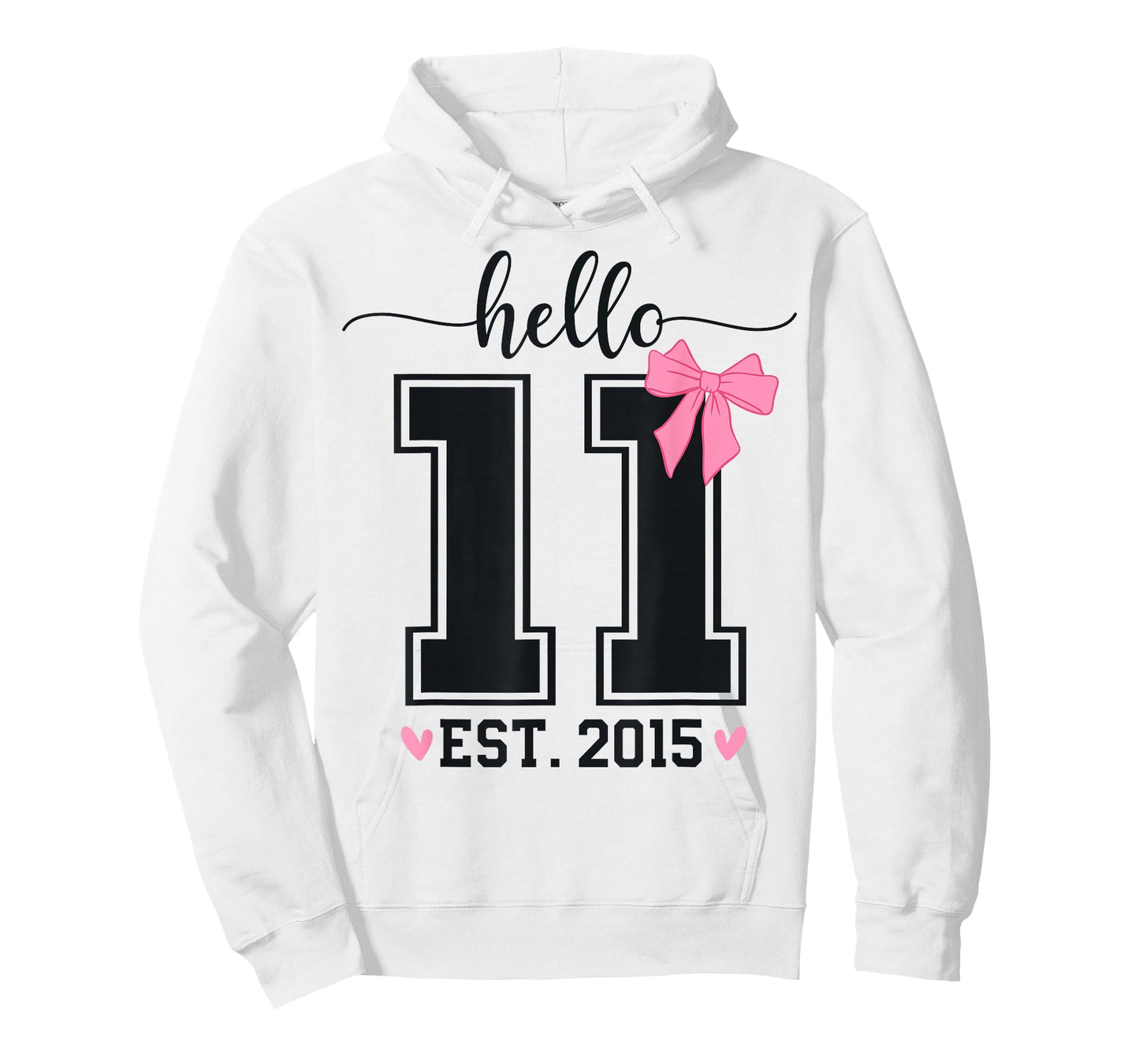 Hello Eleven EST 2015 11th Birthday Coquette 11 Year Girl T-Shirt